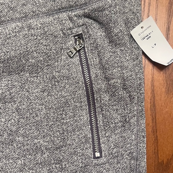 GAP Relaxed Fit Zippered Pockets Joggers Marled Charcoal Grey Size Large Peitite - Picture 4 of 9